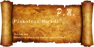 Piskolczi Markó névjegykártya